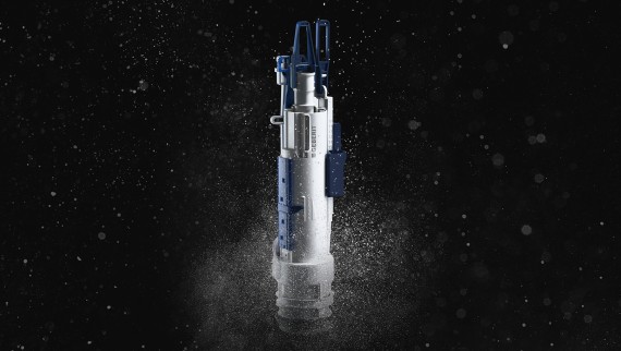 Mecanismo de descarga Geberit série 212 com gotas de água (© Geberit) Mecanismo de descarga Geberit série 212 com gotas de água (© Geberit)