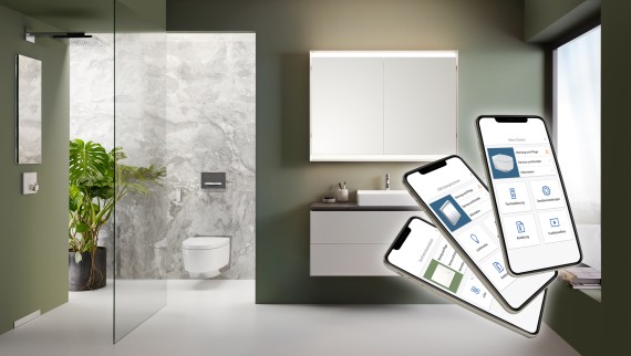 App Geberit Home para a casa de banho App Geberit Home para a casa de banho