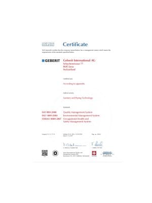 Certificado Geberit ISO 9001--14001-45001 Certificado Geberit ISO 9001--14001-45001
