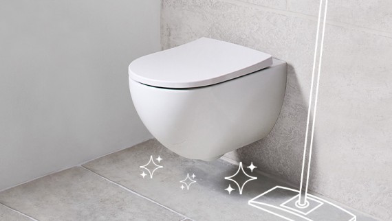 Casa de banho mais fácil de limpar com a sanita suspensa